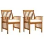 Garten-Esszimmerstühle, 2 Einheiten, mit Kissen aus massivem Akazienholz von vidaXL, Gartenstühle - Ref: Foro24-312128, Preis...