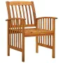 Garden dining chairs 3 units with solid acacia wood cushions by vidaXL, Garden chairs - Ref: Foro24-312129, Price: 262,07 €, ...