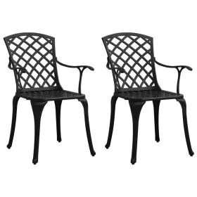 Sillas de jardín 2 unidades aluminio fundido negro de vidaXL, Sillas de jardín - Ref: Foro24-315572, Precio: 246,91 €, Descue...
