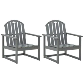 Garden armchairs 2 units solid gray acacia wood by vidaXL, Garden chairs - Ref: Foro24-312419, Price: 178,73 €, Discount: %