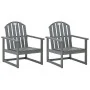 Sillones de jardín 2 unidades madera maciza de acacia gris de vidaXL, Sillas de jardín - Ref: Foro24-312419, Precio: 178,52 €...