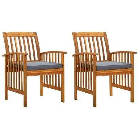 Garden dining chairs 2 units with solid acacia wood cushions by vidaXL, Garden chairs - Ref: Foro24-312130, Price: 170,11 €, ...