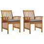 Garten-Esszimmerstühle, 2 Einheiten, mit Kissen aus massivem Akazienholz von vidaXL, Gartenstühle - Ref: Foro24-312130, Preis...