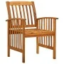 Esstischstühle für den Garten, 3 Stück mit massiven Akazienholz und Kissen. von vidaXL, Gartenstühle - Ref: Foro24-312131, Pr...
