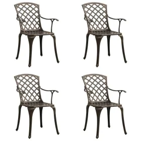 Garden chairs 4 units cast aluminum bronze by vidaXL, Garden chairs - Ref: Foro24-315571, Price: 474,95 €, Discount: %