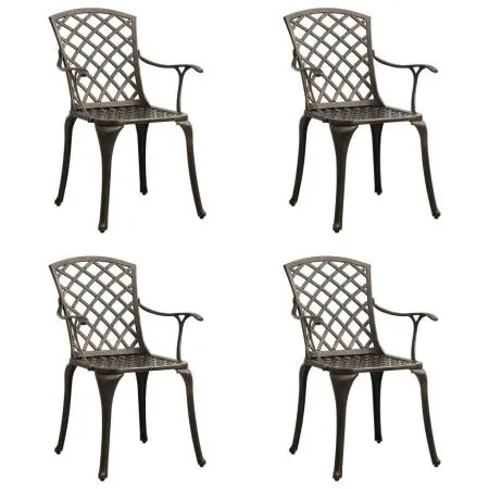 Garden chairs 4 units cast aluminum bronze by vidaXL, Garden chairs - Ref: Foro24-315571, Price: 503,70 €, Discount: %