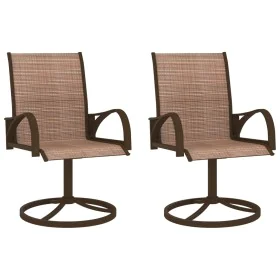 Garden swivel chairs 2 pcs textilene and brown steel by vidaXL, Garden chairs - Ref: Foro24-312278, Price: 188,31 €, Discount: %