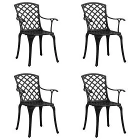 Gartenstühle 4 Einheiten aus schwarzem Aluminiumguss von vidaXL, Gartenstühle - Ref: Foro24-315573, Preis: 473,88 €, Rabatt: %