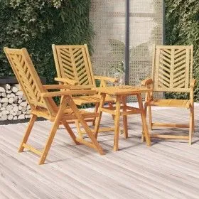 Sillas de jardín reclinables 3 uds madera maciza acacia de vidaXL, Sillas de jardín - Ref: Foro24-362232, Precio: 258,35 €, D...