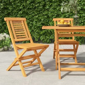 Klappbare Gartenstühle, 2 Stück, massives Teakholz, 47 x 63 x 90 cm von vidaXL, Gartenstühle - Ref: Foro24-362755, Preis: 175...