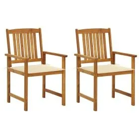 Gartenstühle mit Kissen 2 Einheiten aus massivem Akazienholz von vidaXL, Gartenstühle - Ref: Foro24-3061171, Preis: 149,69 €,...
