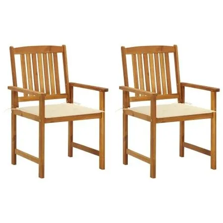 Sillas de jardín con cojines 2 unidades madera maciza de acacia de vidaXL, Sillas de jardín - Ref: Foro24-3061171, Precio: 14...