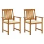 Sillas de jardín con cojines 2 unidades madera maciza de acacia de vidaXL, Sillas de jardín - Ref: Foro24-3061171, Precio: 14...