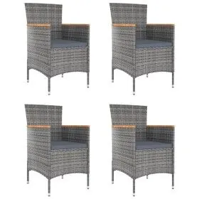 Garden dining chairs 4 units gray synthetic rattan by vidaXL, Garden chairs - Ref: Foro24-316696, Price: 319,09 €, Discount: %
