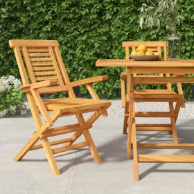 Folding garden chairs 2 pcs solid teak wood 56x63x90 cm by vidaXL, Garden chairs - Ref: Foro24-362756, Price: 187,38 €, Disco...