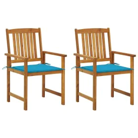Gartenstühle mit Kissen 2 Einheiten aus massivem Akazienholz von vidaXL, Gartenstühle - Ref: Foro24-3061175, Preis: 144,79 €,...