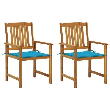 Gartenstühle mit Kissen 2 Einheiten aus massivem Akazienholz von vidaXL, Gartenstühle - Ref: Foro24-3061175, Preis: 144,79 €,...