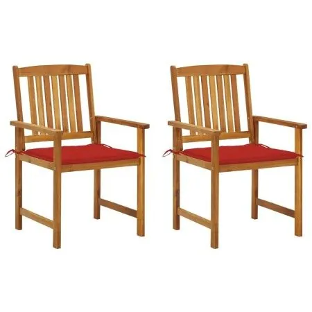 Garden chairs with cushions, 2 units, solid acacia wood by vidaXL, Garden chairs - Ref: Foro24-3061179, Price: 172,72 €, Disc...