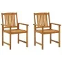 Garden chairs with cushions, 2 units, solid acacia wood by vidaXL, Garden chairs - Ref: Foro24-3061179, Price: 172,72 €, Disc...