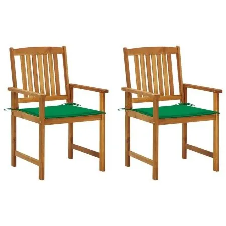 Sillas de jardín con cojines 2 unidades madera maciza de acacia de vidaXL, Sillas de jardín - Ref: Foro24-3061177, Precio: 14...