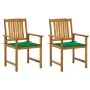 Sillas de jardín con cojines 2 unidades madera maciza de acacia de vidaXL, Sillas de jardín - Ref: Foro24-3061177, Precio: 14...