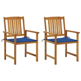 Garden chairs with cushions, 2 units, solid acacia wood by vidaXL, Garden chairs - Ref: Foro24-3061187, Price: 148,98 €, Disc...
