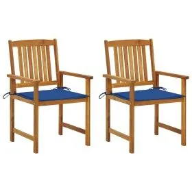 Gartenstühle mit Kissen 2 Stück massives Akazienholz von vidaXL, Gartenstühle - Ref: Foro24-3061187, Preis: 148,98 €, Rabatt: %