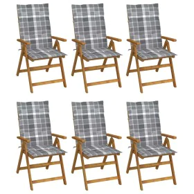 Faltbare Gartenstühle 6 Stück und Kissen aus massivem Akazienholz von vidaXL, Gartenstühle - Ref: Foro24-3064133, Preis: 470,...
