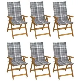 Folding garden chairs 6 units and solid acacia wood cushions by vidaXL, Garden chairs - Ref: Foro24-3064133, Price: 470,64 €,...