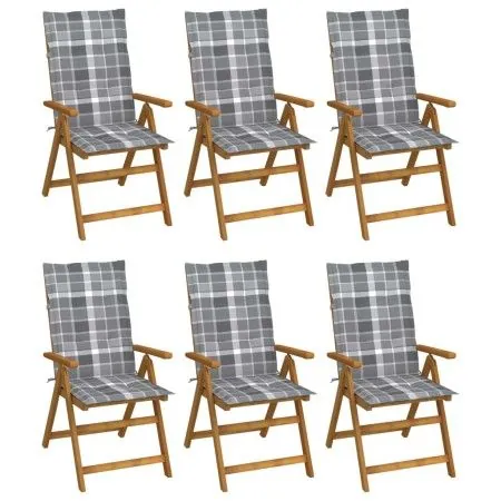 Folding garden chairs 6 units and solid acacia wood cushions by vidaXL, Garden chairs - Ref: Foro24-3064133, Price: 470,59 €,...