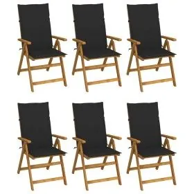6 Stück klappbare Gartenstühle und Kissen aus massivem Akazienholz von vidaXL, Gartenstühle - Ref: Foro24-3064126, Preis: 472...