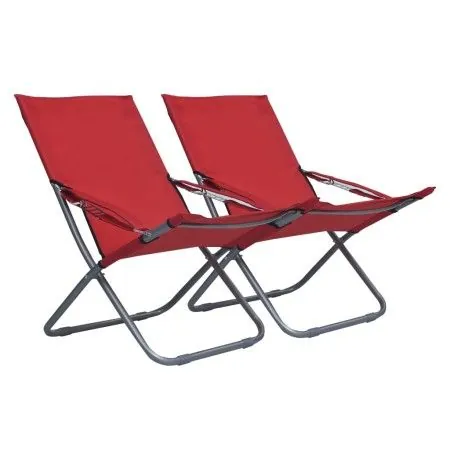Sillas de playa plegables 2 unidades tela rojo von vidaXL, Gartenstühle - Ref: Foro24-47904, Preis: 110,62 €, Rabatt: %