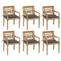 Batavia chairs, 6 units, solid teak wood with cushions. by vidaXL, Garden chairs - Ref: Foro24-3073322, Price: 752,31 €, Disc...