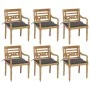 Batavia Stühle 6 Einheiten Massivholz Teak mit Kissen von vidaXL, Gartenstühle - Ref: Foro24-3073322, Preis: 739,29 €, Rabatt: %