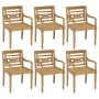 Batavia Stühle 6 Einheiten Massivholz Teak mit Kissen von vidaXL, Gartenstühle - Ref: Foro24-3073322, Preis: 739,29 €, Rabatt: %