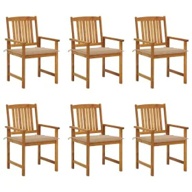 Garden chairs and cushions 6 units solid acacia wood by vidaXL, Garden chairs - Ref: Foro24-3078154, Price: 464,45 €, Discoun...