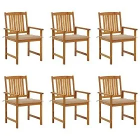 Gartenstühle und Kissen 6 Einheiten aus massivem Akazienholz von vidaXL, Gartenstühle - Ref: Foro24-3078154, Preis: 464,45 €,...