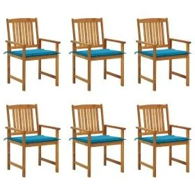 Garden chairs and cushions 6 units solid acacia wood by vidaXL, Garden chairs - Ref: Foro24-3078155, Price: 443,15 €, Discoun...