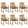 Garden chairs and cushions 6 units solid acacia wood by vidaXL, Garden chairs - Ref: Foro24-3078151, Price: 471,21 €, Discoun...