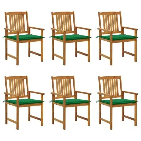 Garden chairs and cushions 6 units solid acacia wood by vidaXL, Garden chairs - Ref: Foro24-3078156, Price: 452,39 €, Discoun...