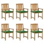 Garden chairs and cushions 6 units solid acacia wood by vidaXL, Garden chairs - Ref: Foro24-3078156, Price: 452,39 €, Discoun...