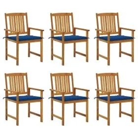 Gartenstühle und Kissen 6 Einheiten aus massivem Akazienholz von vidaXL, Gartenstühle - Ref: Foro24-3078161, Preis: 455,31 €,...