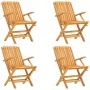 Folding garden chairs 4 pcs solid teak wood 61x67x90 cm by vidaXL, Garden chairs - Ref: Foro24-3155055, Price: 307,63 €, Disc...