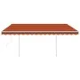 Automatic awning with wind sensor LED orange brown 4.5x3 m by vidaXL, Awnings - Ref: Foro24-3069975, Price: 686,03 €, Discoun...