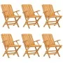 Sillas de jardín plegables 6 uds madera maciza teca 61x67x90 cm de vidaXL, Sillas de jardín - Ref: Foro24-3155056, Precio: 45...