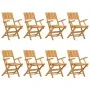 Klappbare Gartenstühle 8 Stück aus massivem Teakholz 55x61x90 cm von vidaXL, Gartenstühle - Ref: Foro24-3155063, Preis: 592,2...