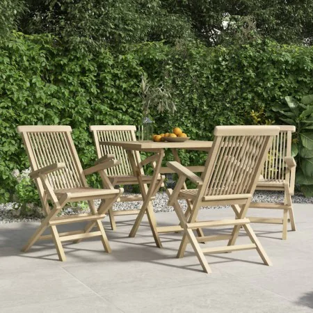 Klappbare Gartenstühle 4 Stück aus massivem Teakholz 56x61x89 cm von vidaXL, Gartenstühle - Ref: Foro24-3155070, Preis: 344,0...