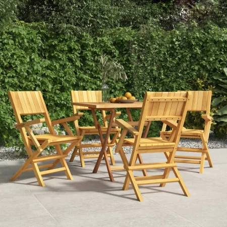 Klappbare Gartenstühle 4 Stück aus massivem Teakholz 55x61x90 cm von vidaXL, Gartenstühle - Ref: Foro24-3155061, Preis: 297,8...