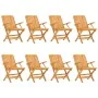 Sillas de jardín plegables 8 uds madera maciza teca 61x67x90 cm de vidaXL, Sillas de jardín - Ref: Foro24-3155057, Precio: 64...