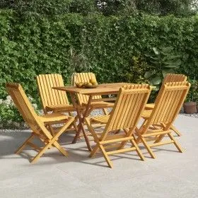 Klappbare Gartenstühle, 6 Stück, massives Teakholz, 47 x 47 x 89 cm von vidaXL, Gartenstühle - Ref: Foro24-3155053, Preis: 50...